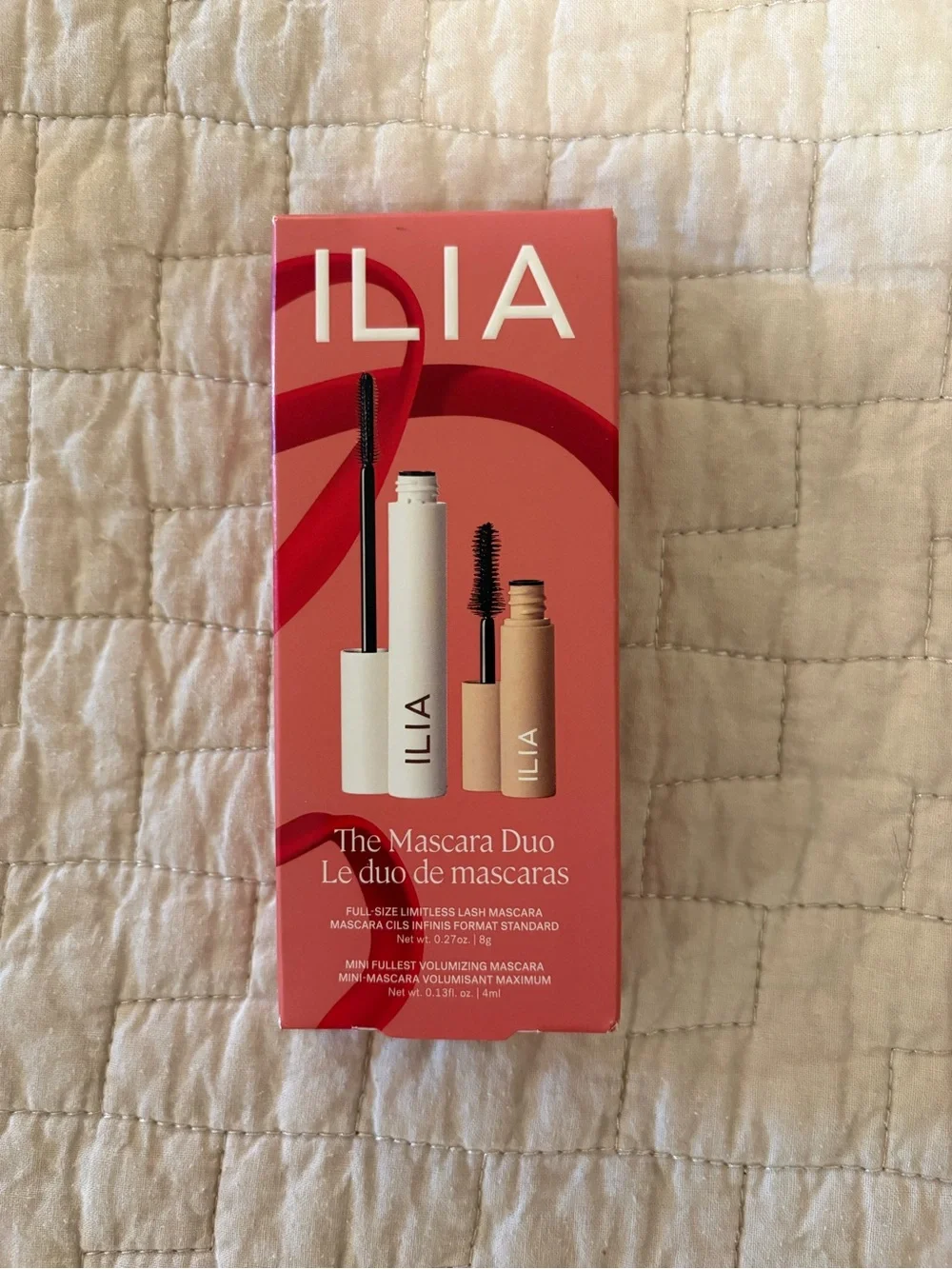 ILIA Mascara Duo in Pink and Coral Packaging